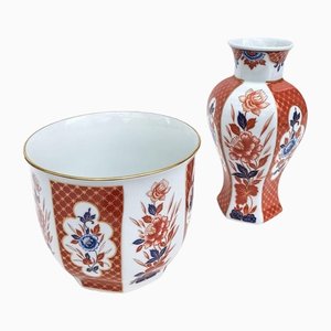 Vase and Cache-Pot in Porcelain from Bareuther Waldsassen, Set of 2-FSD-1295811