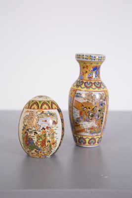 Vase and Egg in Chinese Porcelain, Set of 2-RCE-1254391