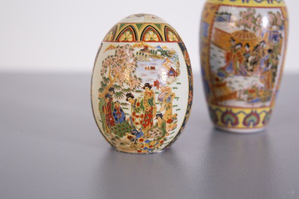 Vase and Egg in Chinese Porcelain, Set of 2-RCE-1254391