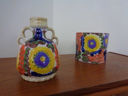 Vase and Planter in Ceramic from Marei, 1970s, Set of 2-RDW-1330922