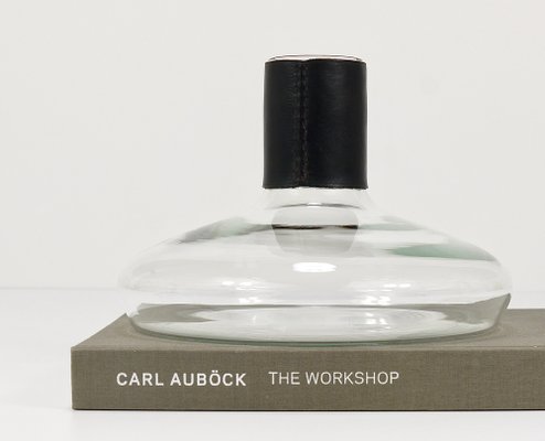 Vase Decanter with Black Leather Top by Carl Auböck, 1950s-MWV-1793433