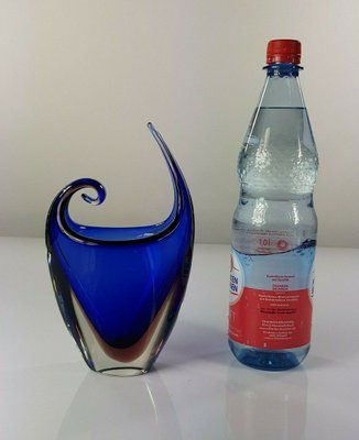 Vase in Blue Venecian Sommerso Glass by Flavio Poli, 1960s-FUP-1299423