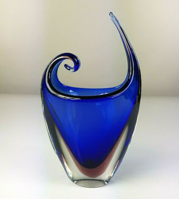 Vase in Blue Venecian Sommerso Glass by Flavio Poli, 1960s-FUP-1299423