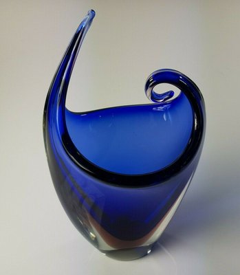 Vase in Blue Venecian Sommerso Glass by Flavio Poli, 1960s-FUP-1299423