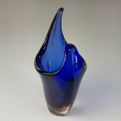 Vase in Blue Venecian Sommerso Glass by Flavio Poli, 1960s-FUP-1299423