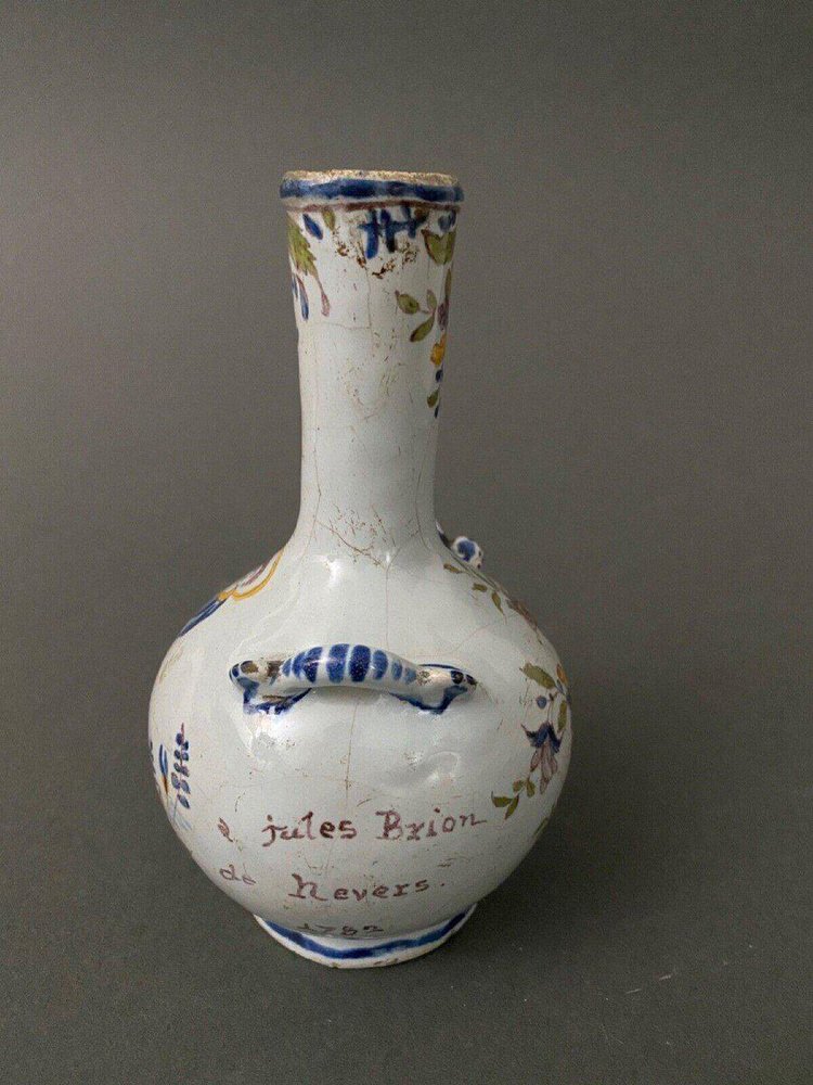 Vase in Earthenware from Nevers Camille Rulas Jules Brion, 1782