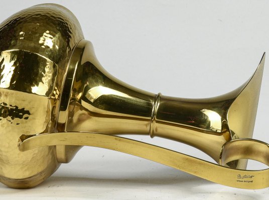 Vase in Hand-Beaten Brass by B. Bellotto, Italy, 1990-RAQ-1394265