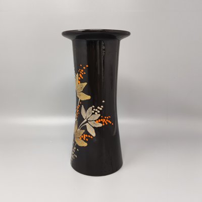 Vase in Hand-Painted Brown Ceramic, Italy, 1970s-QGR-1699798