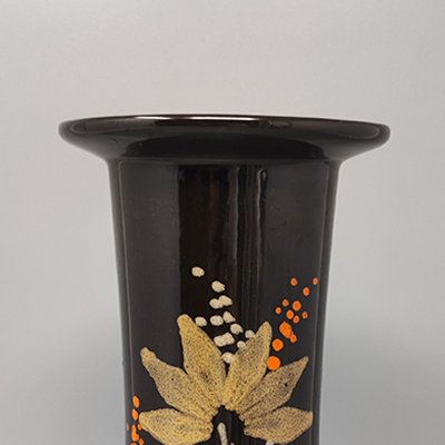 Vase in Hand-Painted Brown Ceramic, Italy, 1970s-QGR-1699798