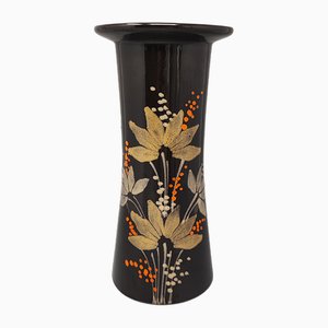 Vase in Hand-Painted Brown Ceramic, Italy, 1970s-QGR-1699798