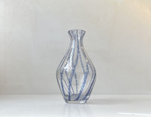 Vase in Murano Glass with Blue Stripes by Ercole Barovier for Barovier & Toso, 1930s-LCR-1382337