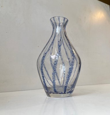 Vase in Murano Glass with Blue Stripes by Ercole Barovier for Barovier & Toso, 1930s-LCR-1382337