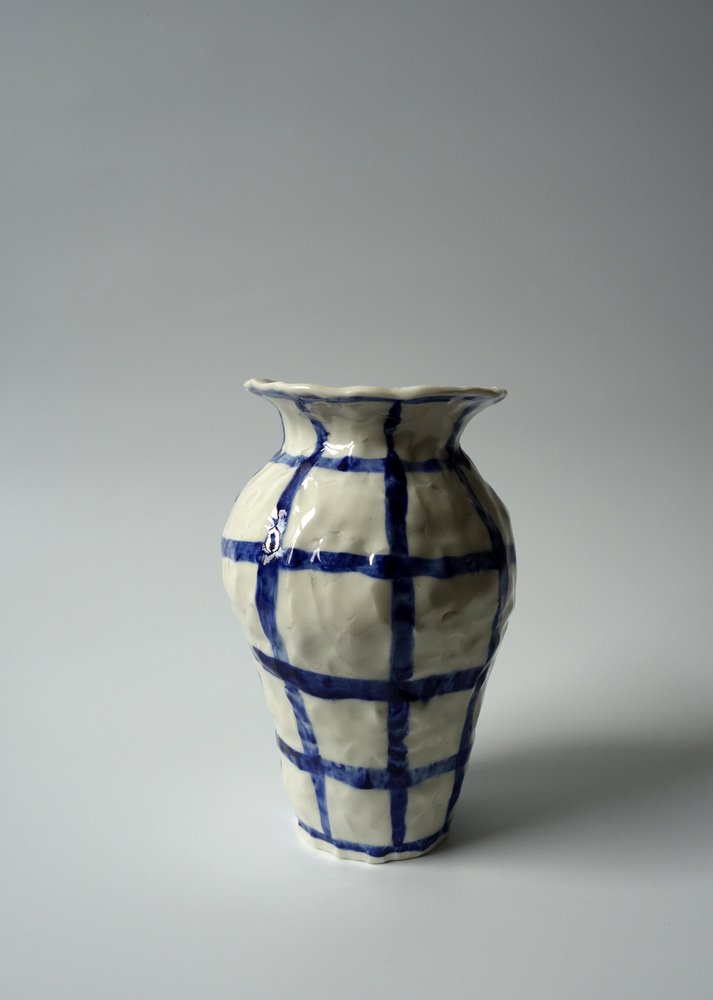 Vase with Checkers by Caroline Harrius