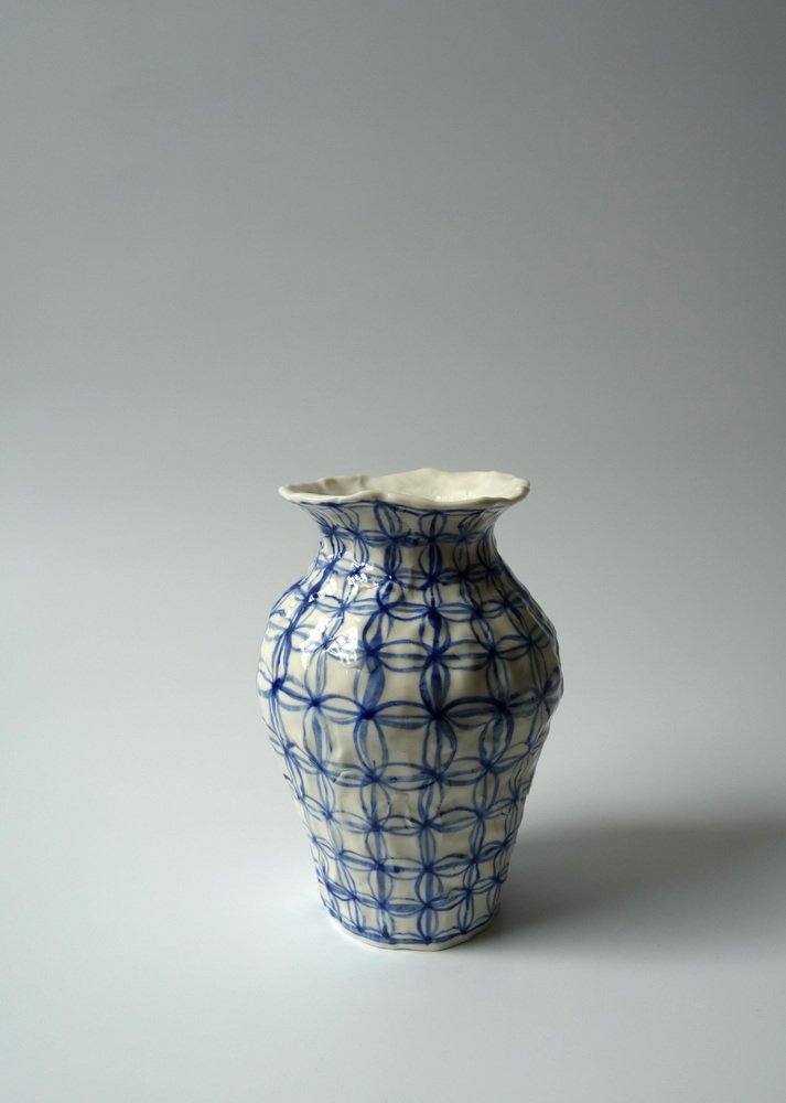 Vase with Checkers by Caroline Harrius