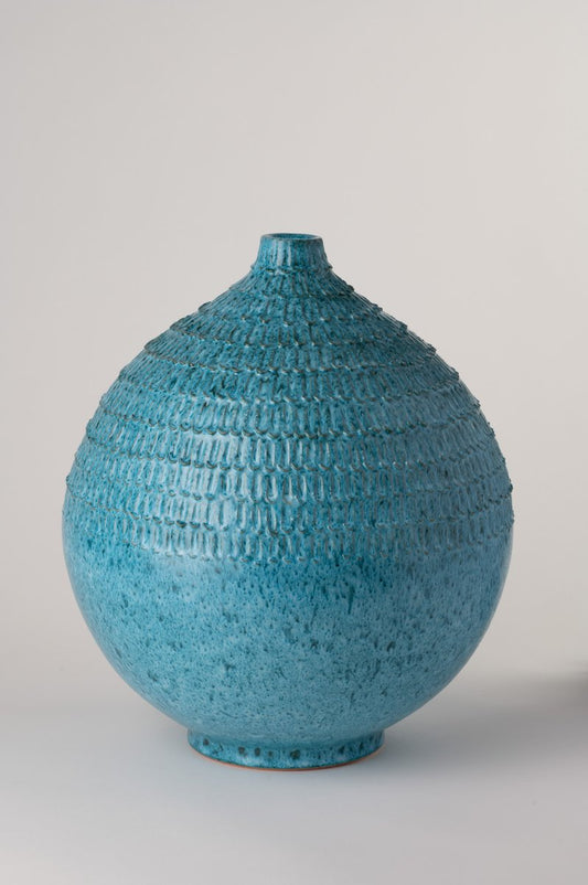 Vase with Engraved Notches by Alvino Bagni for Nuove Forme SRL