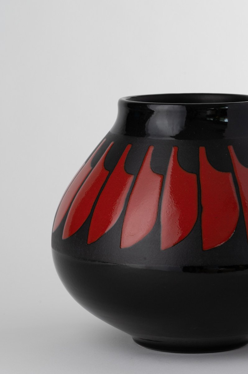 Vase with Feather Decoration by Alvino Bagni for Nuove Forme SRL