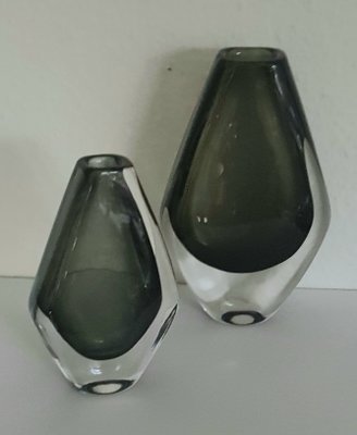 Vases by Nils Landberg for Orrefors, 1950s, Set of 2-QDP-796697