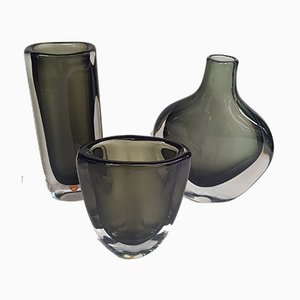 Vases by Nils Landberg for Orrefors, 1950s, Set of 3-QDP-686435