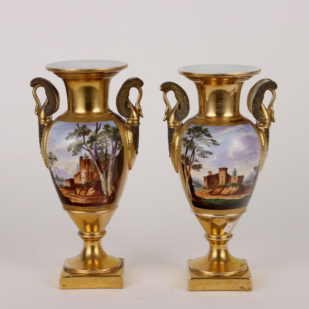 Vases in Porcelain, Set of 2