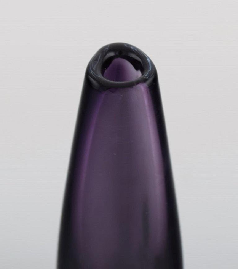 Vases in Purple Mouth-Blown Art Glass from Strömbergshyttan, Sweden, 1960s, Set of 2