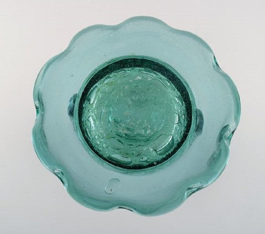 Vases in Turquoise Art Glass by Karin Hammar for Stockholm Glasbruk, Set of 2