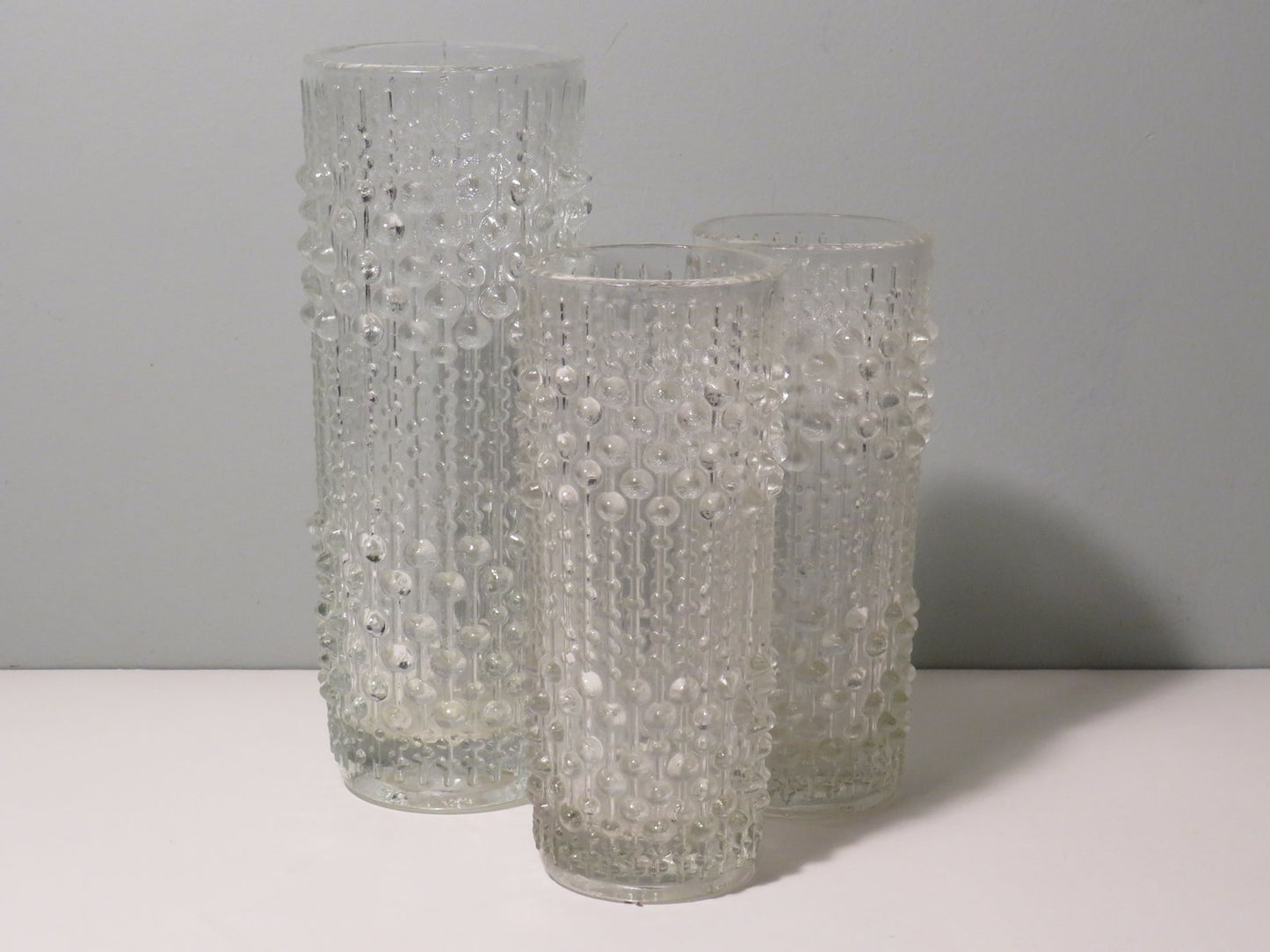 Vases with Candle Wax Motif from Sklo Union Glassworks, Czech Republic, 1970s, Set of 3