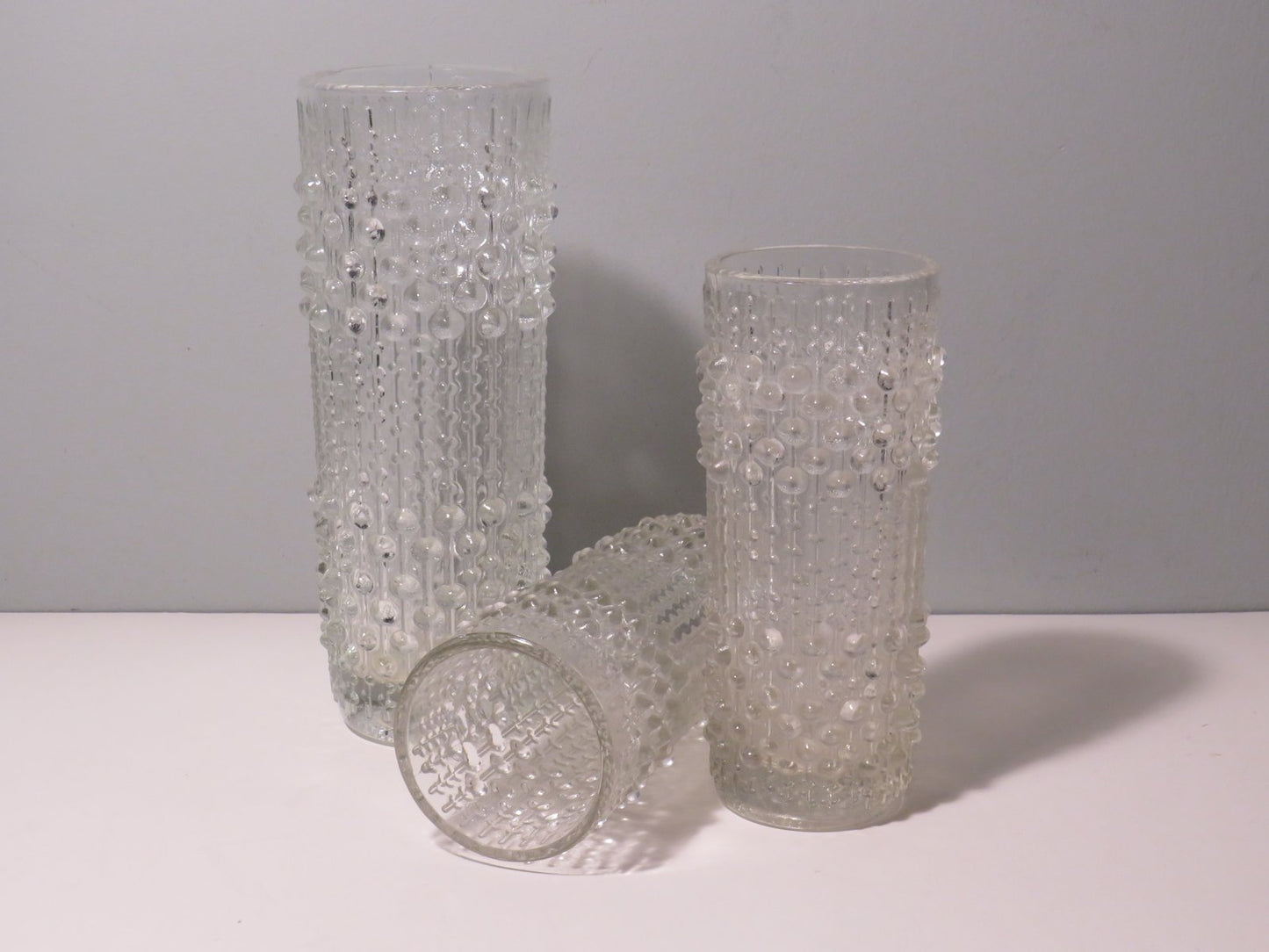 Vases with Candle Wax Motif from Sklo Union Glassworks, Czech Republic, 1970s, Set of 3