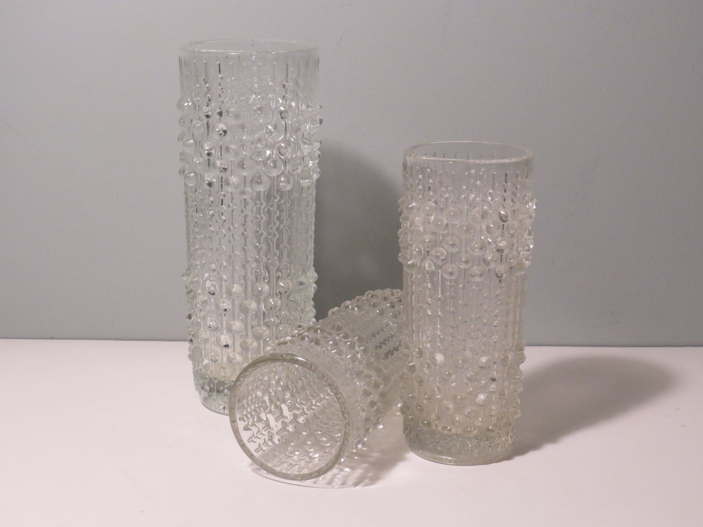 Vases with Candle Wax Motif from Sklo Union Glassworks, Czech Republic, 1970s, Set of 3