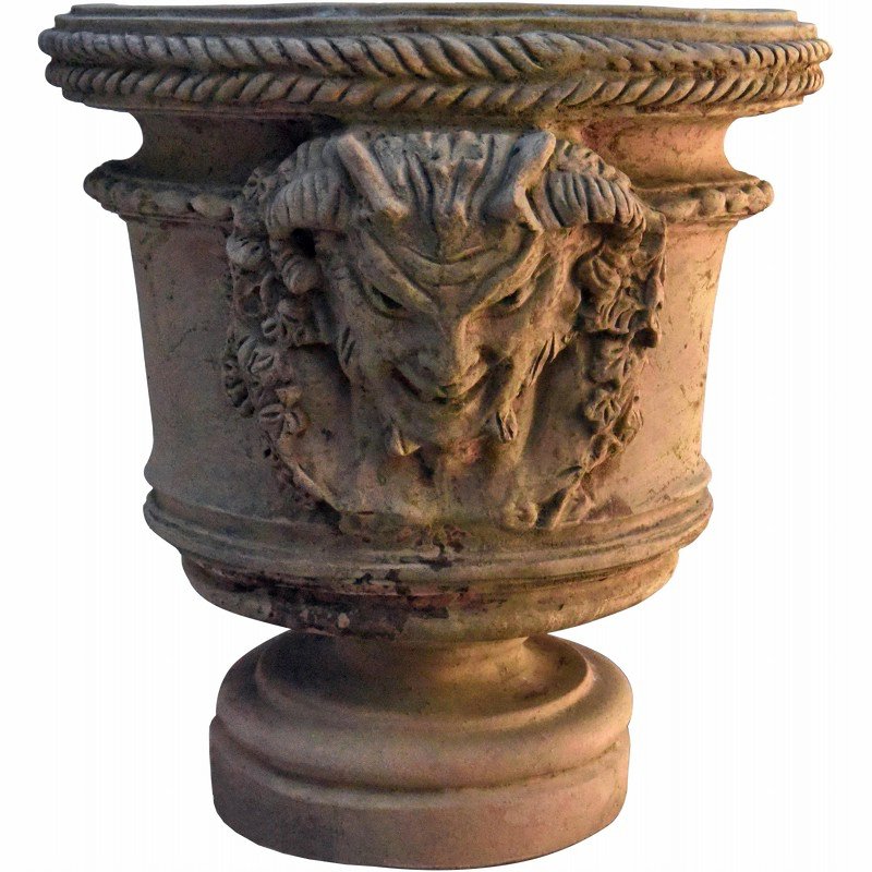 Vases with Fauns in Impruneta Terracotta, Set of 2