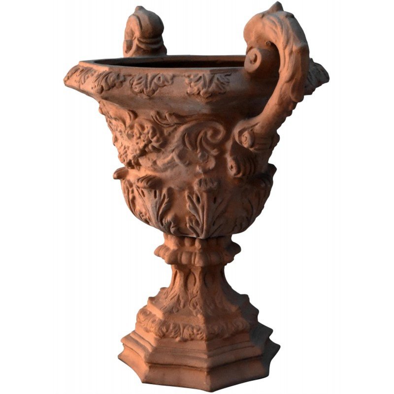 Vases with Ornamental Festoni in Terracotta, Set of 2