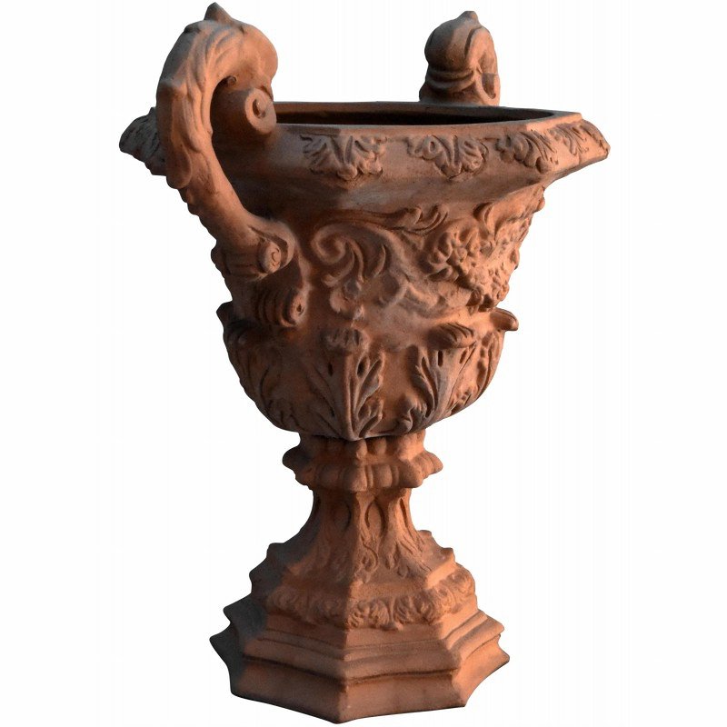 Vases with Ornamental Festoni in Terracotta, Set of 2