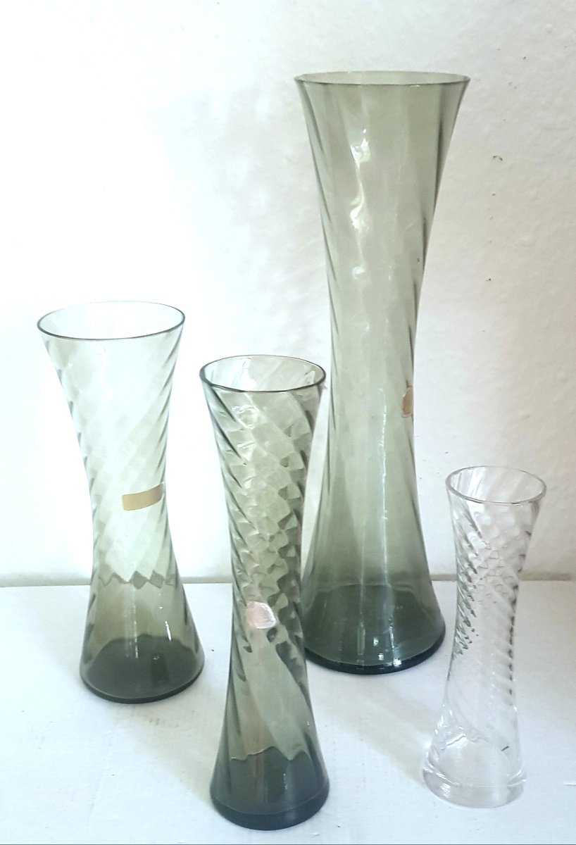 Vases with Serrated Edge by Alfred Taube for Füge & Taube, 1960s, Set of 4