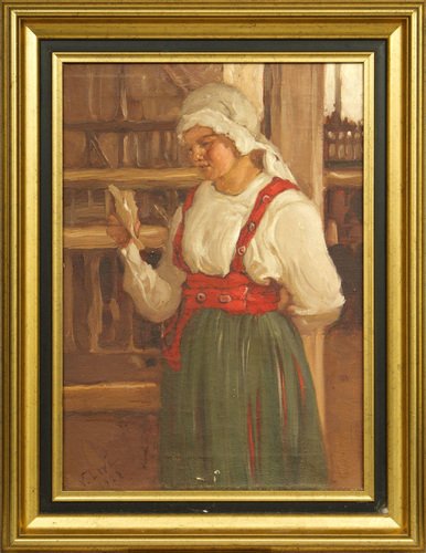 Vasili Levy, A Girl from Karelia, Oil on Canvas, 1918