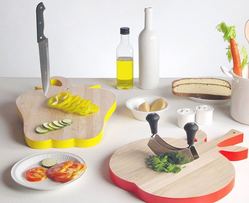 Birch Wood Cutter Board Vege-Table Aubergine by Seletti