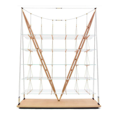 Veliero Bookcase by Cassina #Natural Stained Ash / Tempered Stratified Glass / Brass