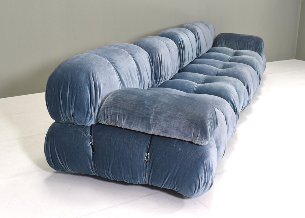 Velvet 1st Edition Camaleonda Sofa by Mario Bellini for B&b Italia / C&b Italia, Set of 4