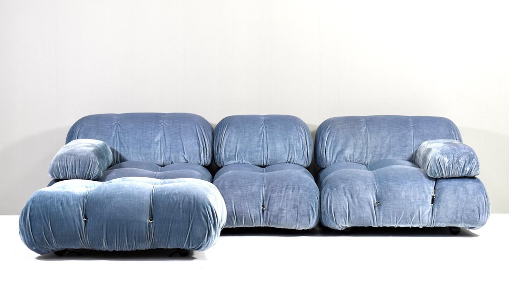 Velvet 1st Edition Camaleonda Sofa by Mario Bellini for B&b Italia / C&b Italia, Set of 4