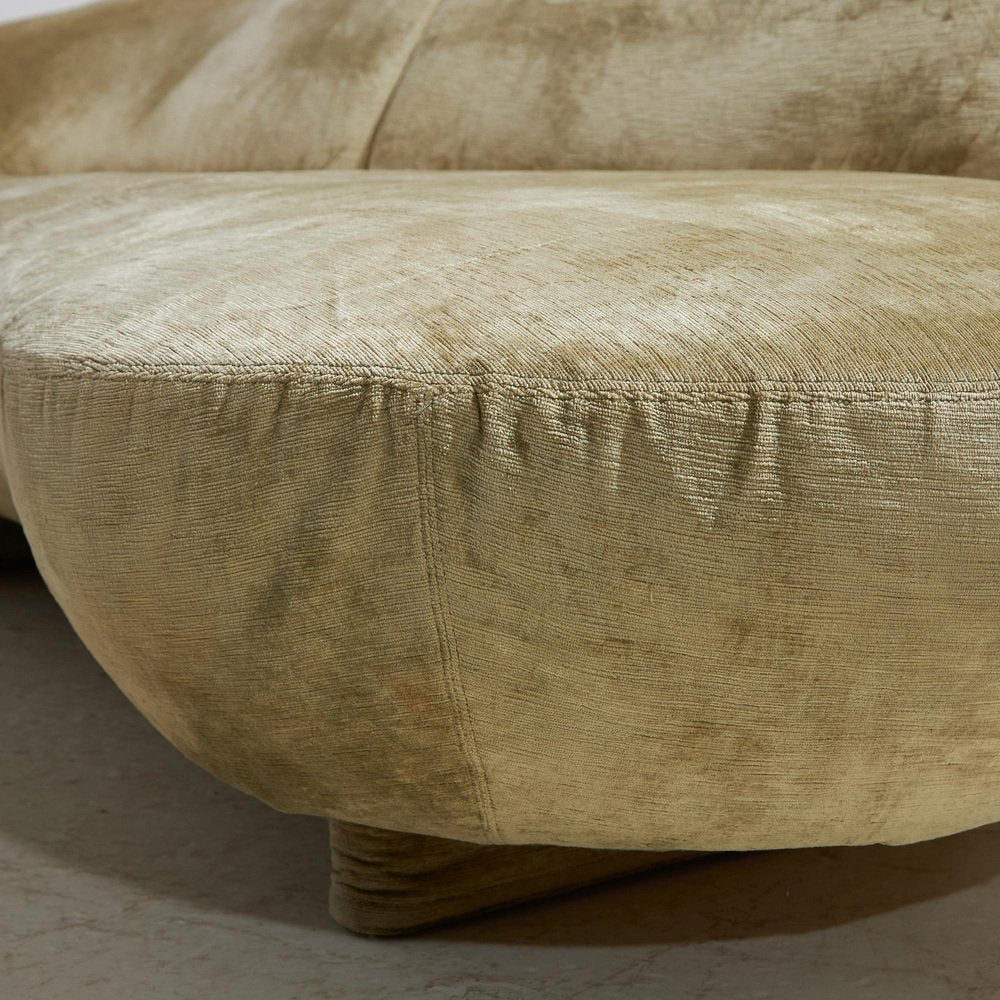 Velvet Corner Sofa by Roberto Lazzeroni for IPE Cavalli, 1990s