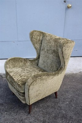 Velvet Lounge Chair attributed to Gio Ponti, 1950s-EH-1811364