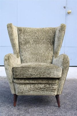 Velvet Lounge Chair attributed to Gio Ponti, 1950s-EH-1811364