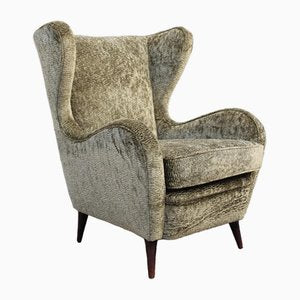 Velvet Lounge Chair attributed to Gio Ponti, 1950s-EH-1811364