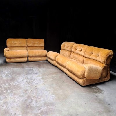 Velvet Modular Sofa, 1970s, Set of 5-PRS-1424822