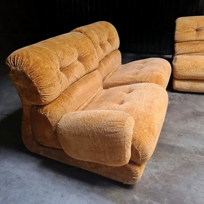 Velvet Modular Sofa, 1970s, Set of 5-PRS-1424822