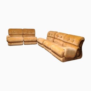 Velvet Modular Sofa, 1970s, Set of 5-PRS-1424822