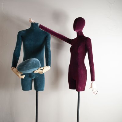 Velvet Show Room Mannequins, 1990s, Set of 2-JQO-1431756