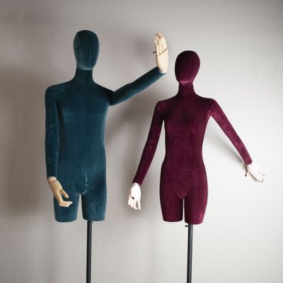 Velvet Show Room Mannequins, 1990s, Set of 2-JQO-1431756