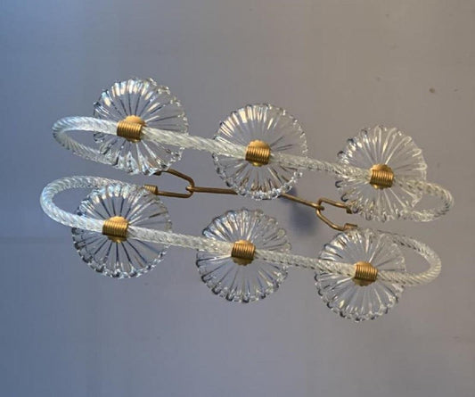 Venetian 6-Light Chandelier by Livio Seguso, 1940s