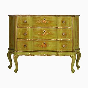 Venetian Baroque Hand-Painted Chest of Drawers with Edges in Gold Leaf from La Permanente Mobili Cantù, 1910-NJV-698621