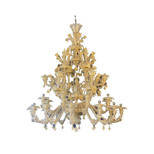 Venetian Ca Rezzionico Gold Murano Glass Chandelier by Simoeng