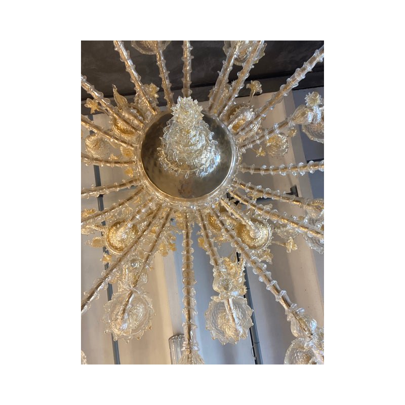 Venetian Ca Rezzionico Gold Murano Glass Chandelier by Simoeng